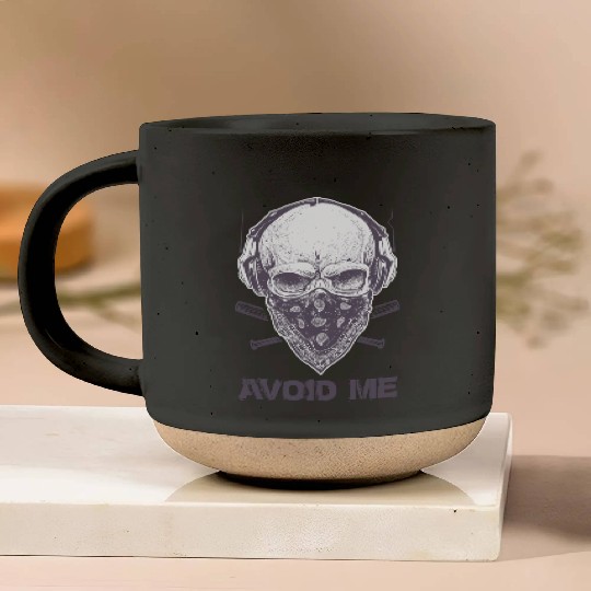 Avoid Me – Skull Bandana Streetwear Art Pottery Mugs