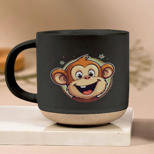 Cute Cartoon Monkey Face Pottery Mugs