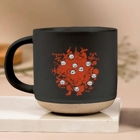 Joyful Expressions Floral Design Pottery Mugs