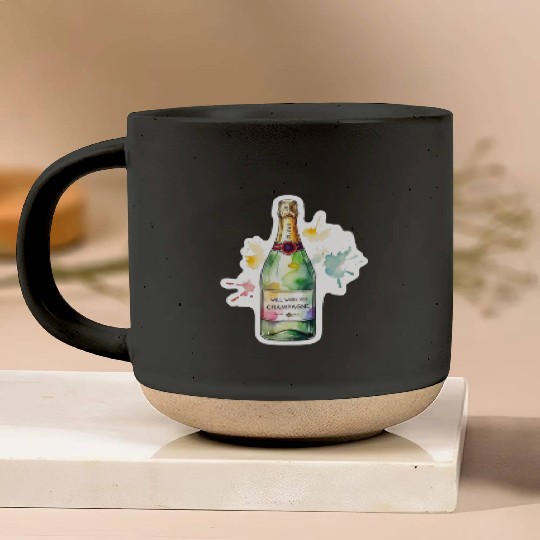 Funny Will Work For Champagne Bubbly Wedding Bride Pottery Mugs