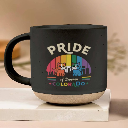 Pride of Dallas City Texas USA Rainbow Flag Pottery Mugs