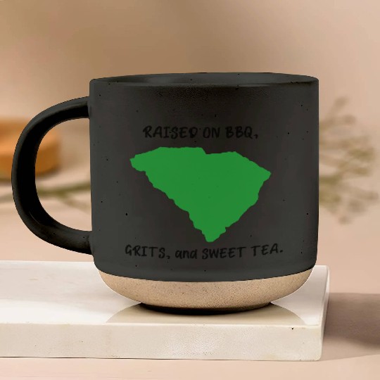 Raised On BBQ, Grits, and Sweet Tea South Carolina Pottery Mugs