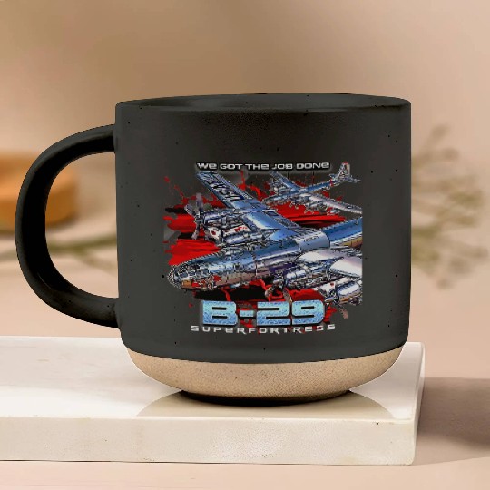B29 Superfortress War II-era Bomber Aircraft Pottery Mugs