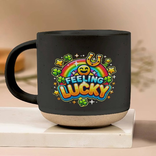 Feeling Lucky - Vibrant Celebration Design Pottery Mugs
