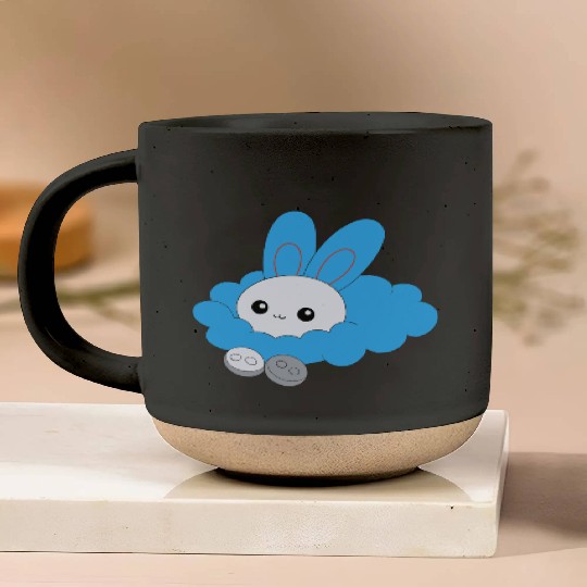 cloud playing a mini ukulele pearl white war Pottery Mugs