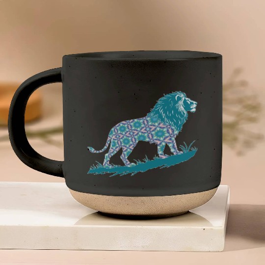 Star of David Pattern 8 Lion of Judah Pottery Mugs