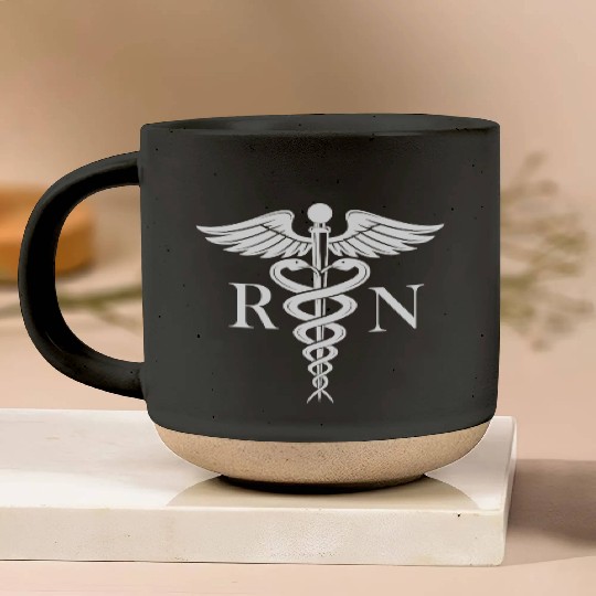 Rn Nurse Caduceus Medical Symbol Nursing Logo Pottery Mugs