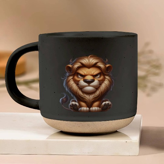 Cute Angry Lion Pottery Mugs