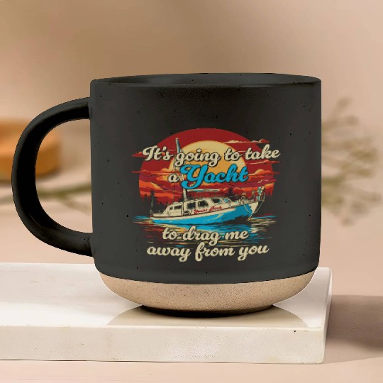 Vintage Style on Back Yacht Rock Party Boat Pottery Mugs