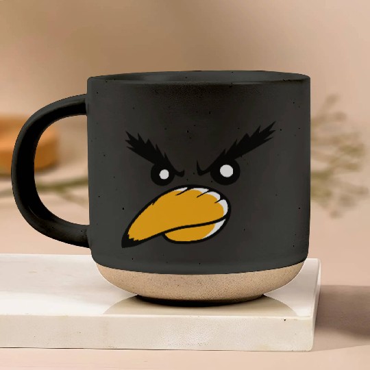 Raven bird looks evil cool funny comic humor face Pottery Mugs
