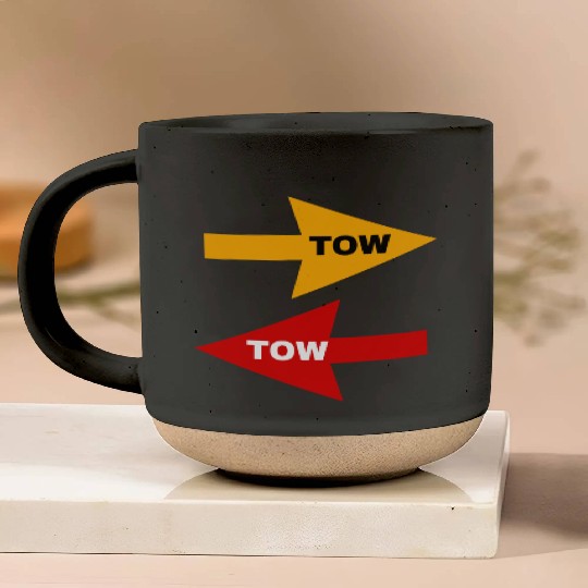 tow arrow stickers red yellow to vehicles racecar Pottery Mugs
