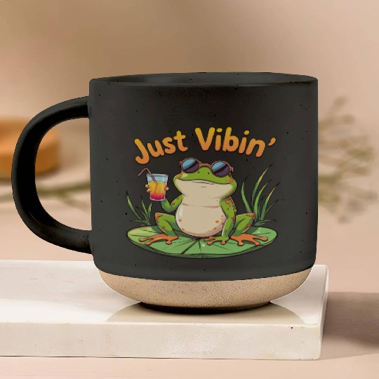 Just Vibin' Summer Frog Pottery Mugs