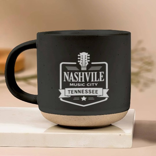 Nashville Music City Guitar Tennessee Pottery Mugs