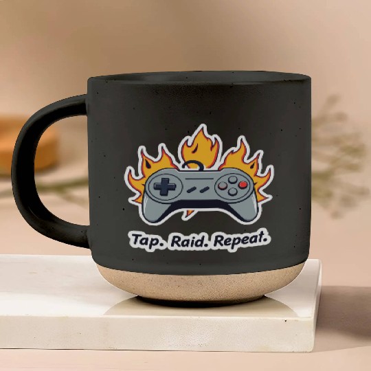 Tap. Raid. Repeat. – Retro Gamer Controller On Fir Pottery Mugs