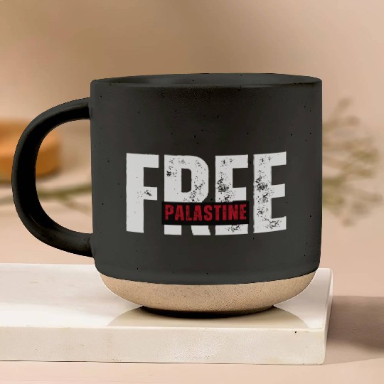 Free Palestine – Solidarity Statement Pottery Mugs