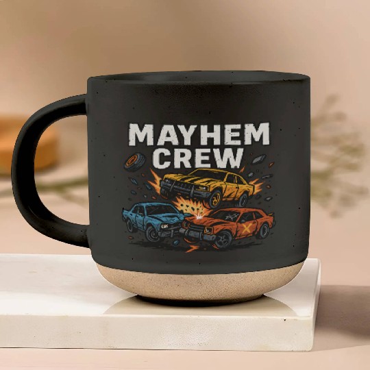 Mayhem crew derby Pottery Mugs crash race design wreckfest