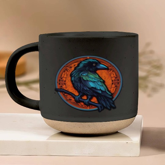 Mystic Raven Mandala – Gothic Bird Art Pottery Mugs