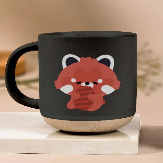 Sleepy Red Panda Pottery Mugs