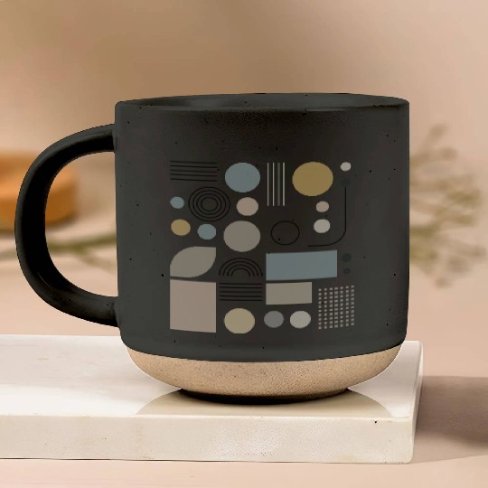 Earth Tones Geometry Pottery Mugs