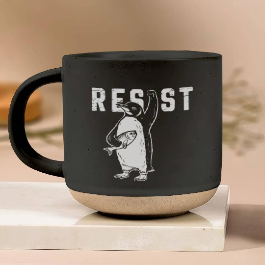 Funny Protest Against Tariffs Resist Penguin Pottery Mugs