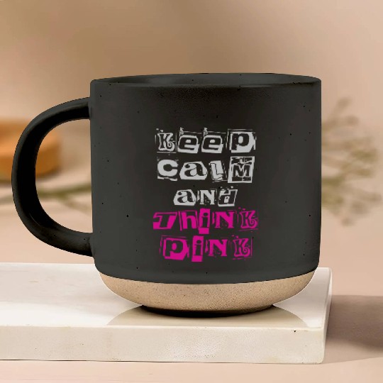 Keep Calm And Pink Breast Cancer Awareness Pottery Mugs