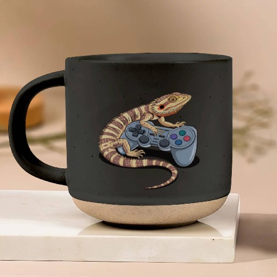 Video Gaming Gamer Pogona Reptile Bearded Dragon Pottery Mugs