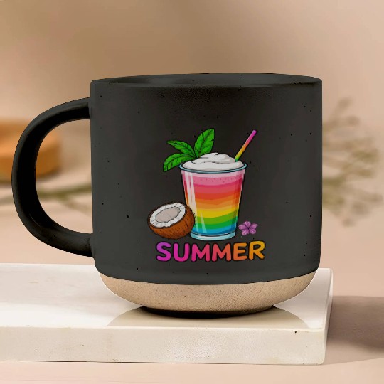 Summer Beach Cocktail Pottery Mugs
