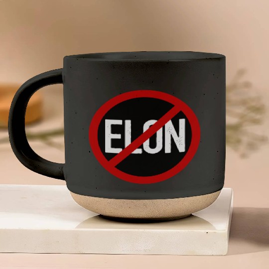Anti Elon Musk Bumper Fascist prohibition sign Pottery Mugs