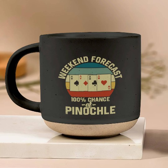 Weekend Forecast Pinochle Pottery Mugs
