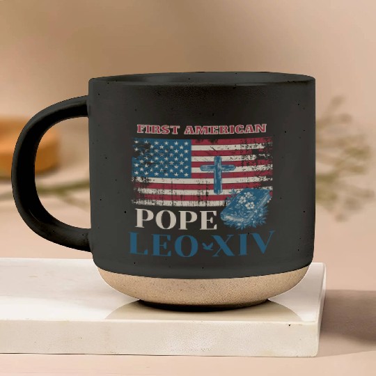 First American Pope Leo XIV Catholic Church Quote Pottery Mugs
