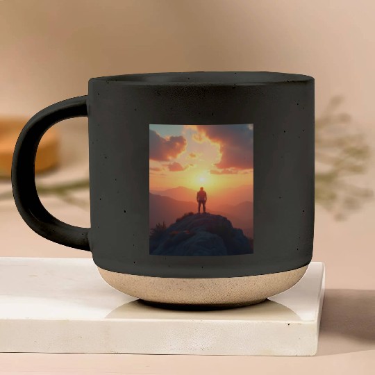 Summit of Dawn Embrace the Horizon Pottery Mugs
