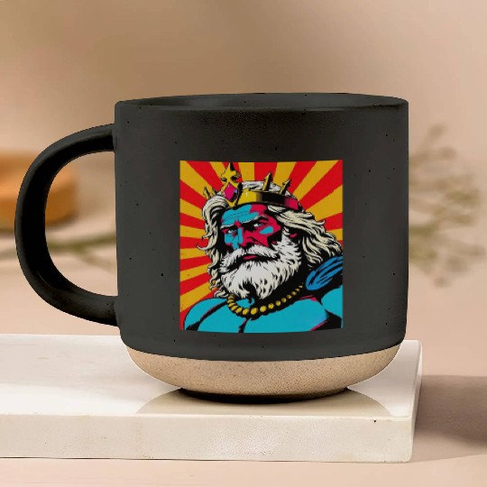 Bold Pop Art Zeus – Colorful Greek God Illustratio Pottery Mugs