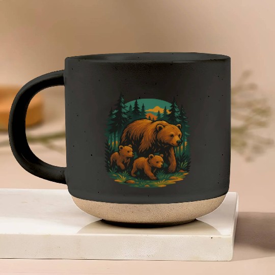 Mama Bear and Cubs Forest Pottery Mugs – Bold Wildlife