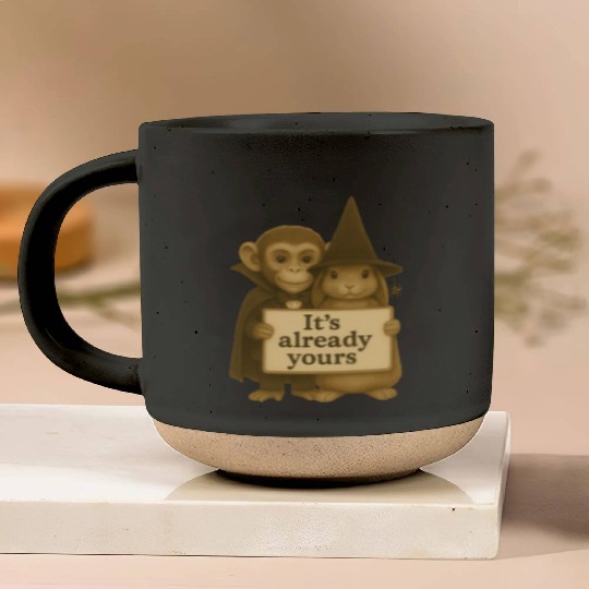 It's Already Yours - Witch Bunny & Vampire Monkey Pottery Mugs