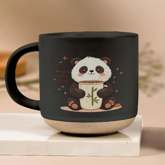 Beary Coffee Hugs! - Cute Panda & Warm Embrace Pottery Mugs