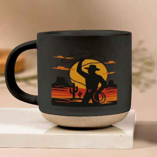 Lasso the Sunset Cowboy Pottery Mugs