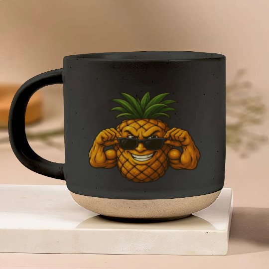 Cool pineapple sunglasses muscles biceps fruit Pottery Mugs