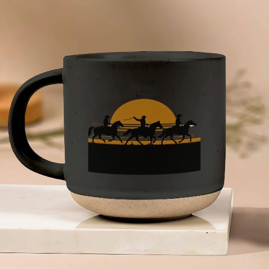 Cowboy Sunset Adventure Pottery Mugs
