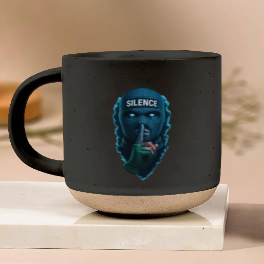 Silence Gangster Mask | Dark Streetwear | Urban St Pottery Mugs