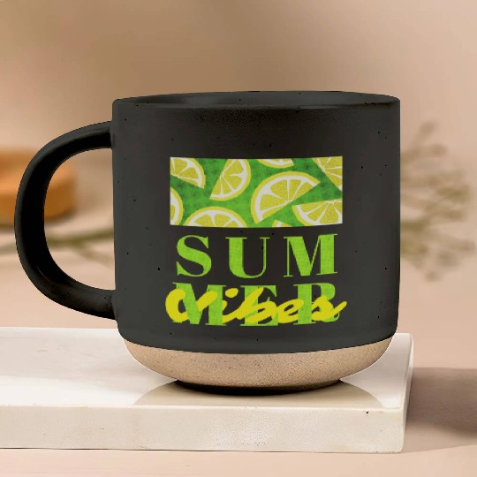 Lemon Fresh Summer Mood – Minimalist Citrus Art Pottery Mugs