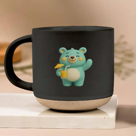 A bear cub with a cocktail Pottery Mugs