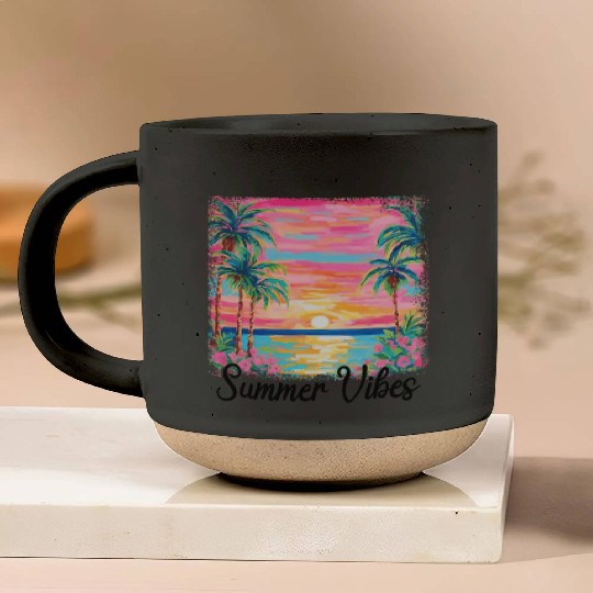Summer Vibe Preppy Beach Pottery Mugs