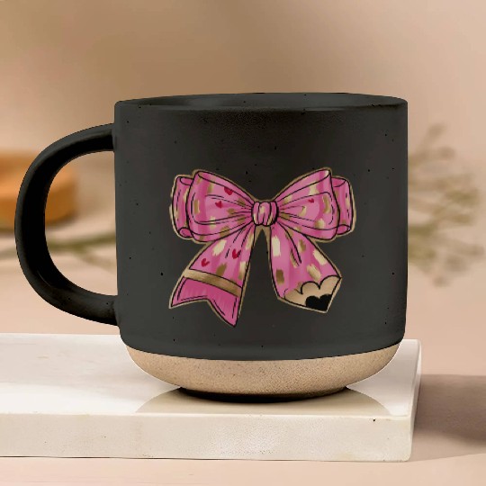 Valentine Teacher Coquette Bow Pencil Pottery Mugs