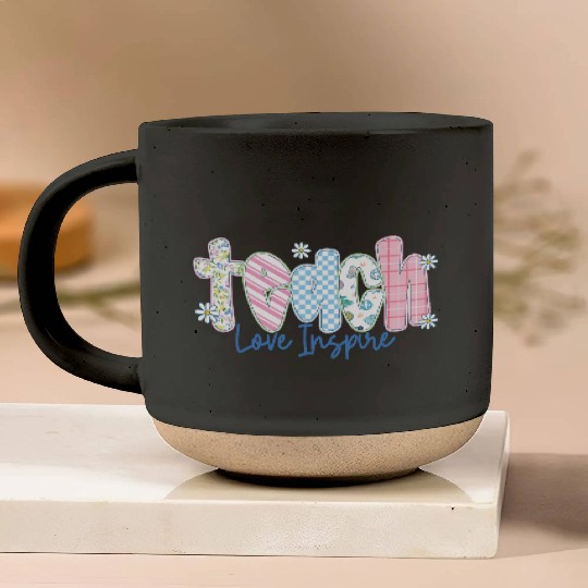 Preppy Teacher Teach Love Inspire Pottery Mugs