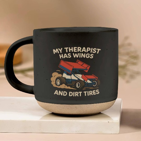 Sprint Car Racing Dirt Track Speed Oval Race Pottery Mugs