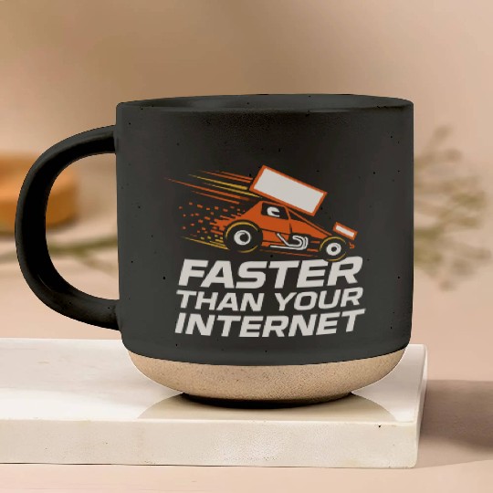 Sprint Car Racing Dirt Track Speed Oval Race Pottery Mugs