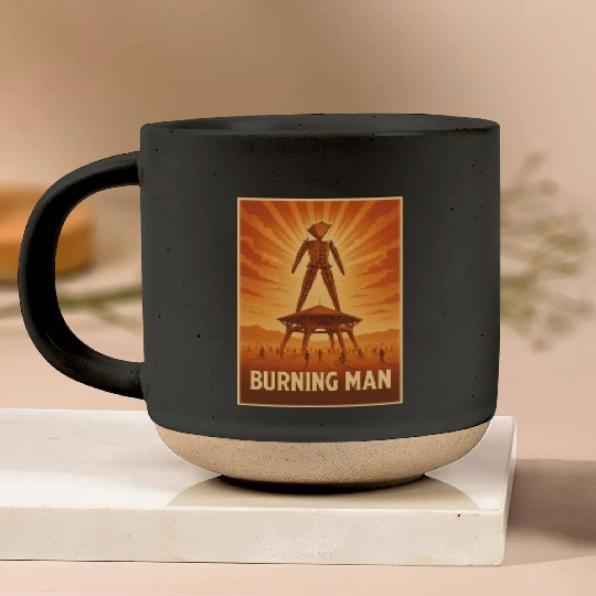 Burning Man Pottery Mugs