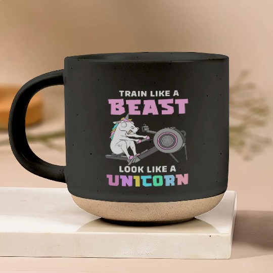 Fitness Exercise Gym Unicorn Pottery Mugs