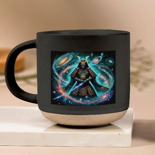 Celestial Samurai Warrior Galaxy Sword Art Pottery Mugs