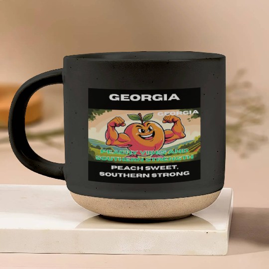 Georgia Peach State Art Pottery Mugs